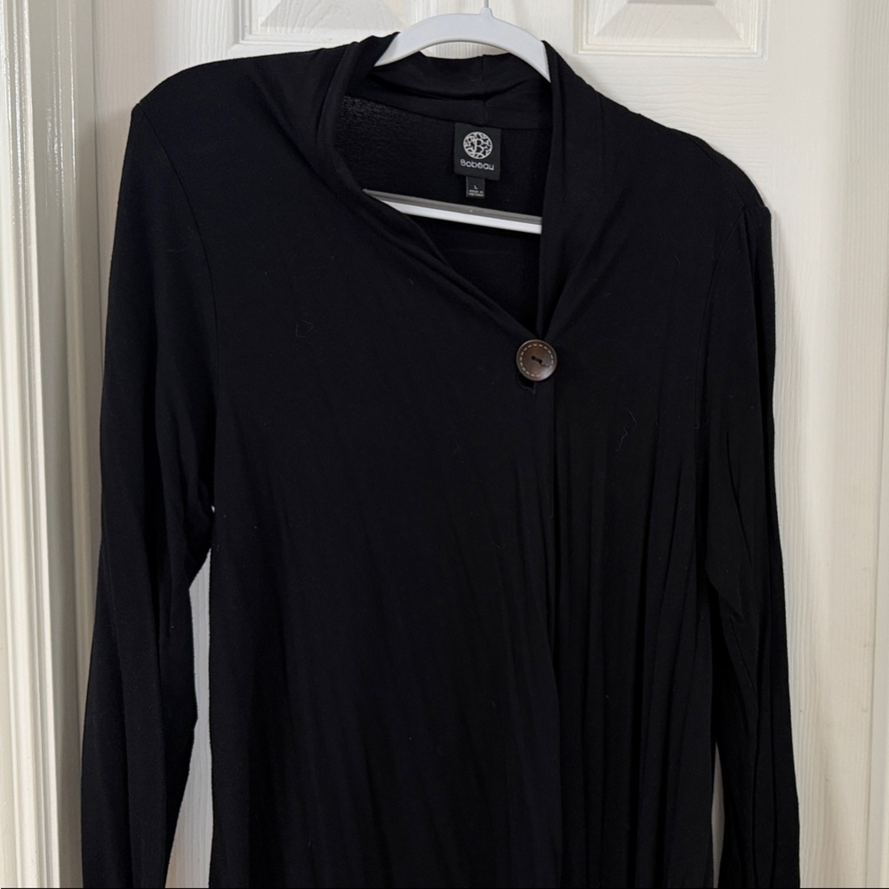 Black Long Sleeve Bobeau wrap sweater